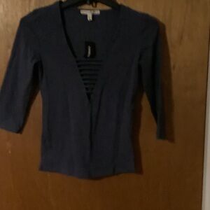 Express Deep Blue V-Neck Top